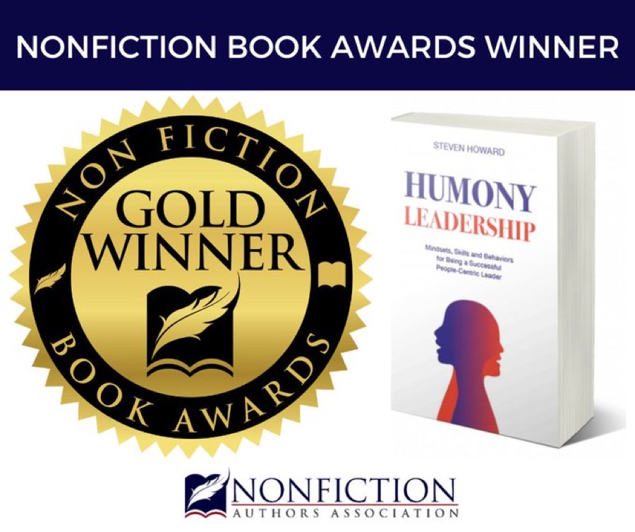 Steven Howard holding his Nonfiction Authors Association Gold Medal for Humony Leadership
